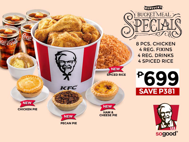  KFC “kentucky” Bucket Meal Specials. Image from kfcdelivery.com.ph